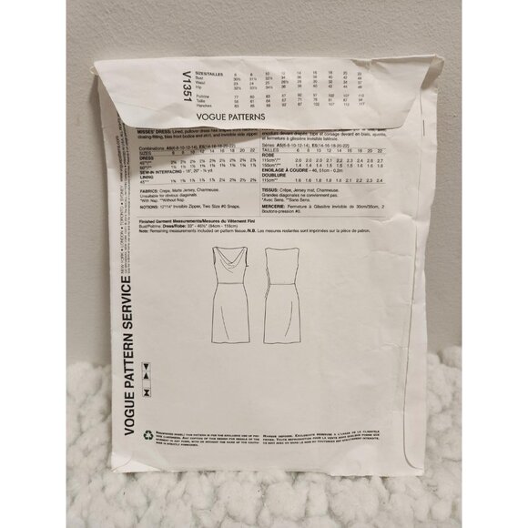 DKNY V1351 Sewing Pattern | Lined Pullover Dress - Picture 4 of 12